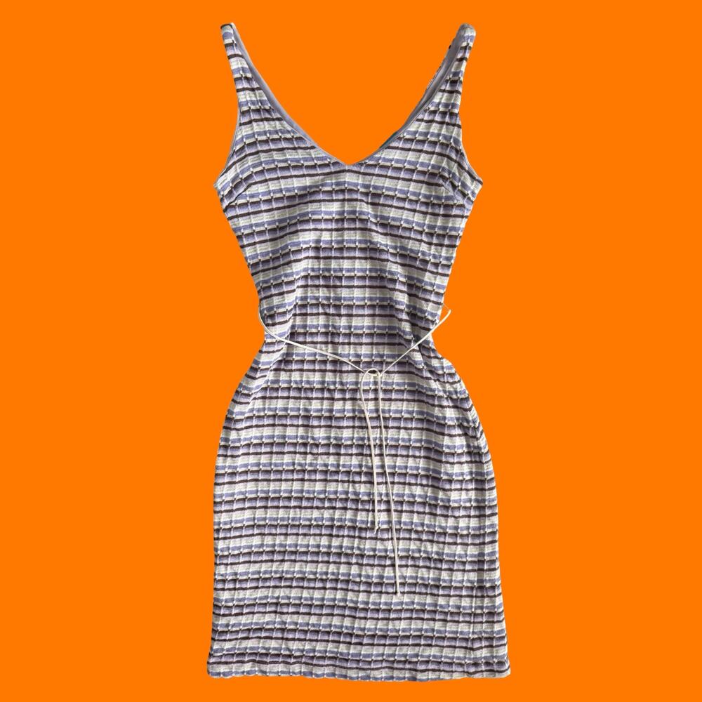 00's vintage lavender knit coquette fairy bodycon y2k dress M to the max!